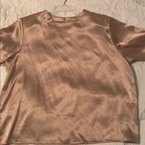 K.B Lawrence gold silk mid sleeve shirt